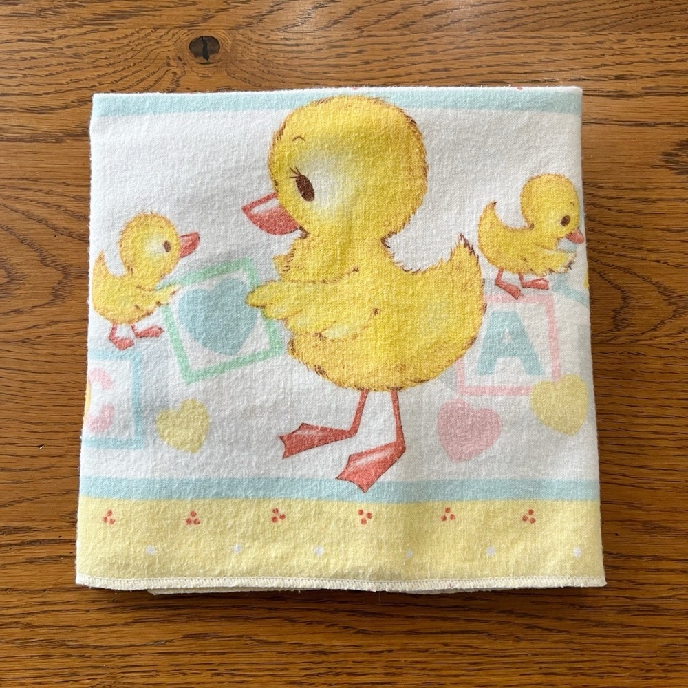 Vintage Baby Receiving Blanket Ducks
